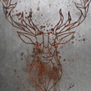 Rust - Deer By Vart Poster