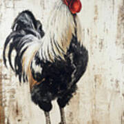 Rustic Country Rooster Poster