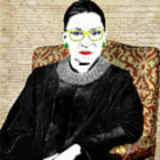 Ruth Bader Ginsburg And The Constituion Pop Art Poster