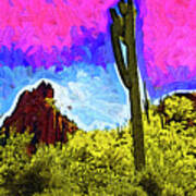 Saguaro In The Desert Poster
