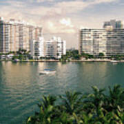 Sailboat In Miami Beach Florida Poster