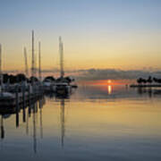 Sailboats At Dawn Poster