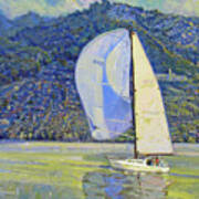 Sailing Oakland Hills Poster