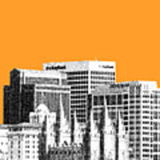 Salt Lake City Skyline - Orange Poster