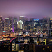 San Francisco City View At Night Poster