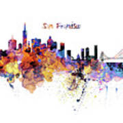 San Francisco Watercolor Skyline Poster