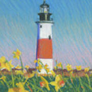 Sankaty Daffodil Lighthouse Poster