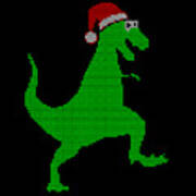 Santasaurus Ugly Christmas Sweater Poster