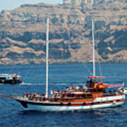 Santorini - Tourist Boats Poster