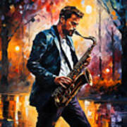 Saxophone Player Poster