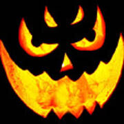 Scary Glowing Pumpkin Halloween Costume Poster