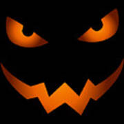Scary Jack O Lantern Pumpkin Face Halloween Costume Poster