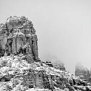 Sedona Thunder Mountain Coated In Snow Poster