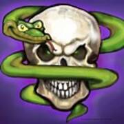 Serpent Evil Skull Poster
