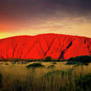 Setting Of The Sun - Uluru, Australia Poster