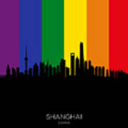 Shanghai China Skyline #03 Poster