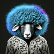 Sheep Portrait 01 Funny Animal Poster