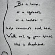 Shepherd Quote By Rumi Poster