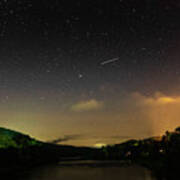 Shooting Star Over The Upper Delaware River - Barryville Ny Shohola Pa Bridge Poster