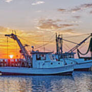 Shrimp Boat Sunrise Poster