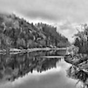 Shuswap River Black And White Poster
