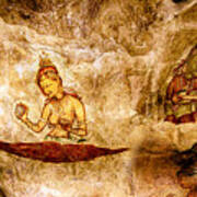 Sigiriya Rock Paintings In Sri Lanka. Poster