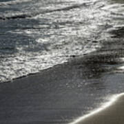 Silver Sea Water Meets Sand 4, Mediterranean Coast Poster