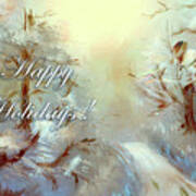 Silver Sunrise Happy Holidays Poster