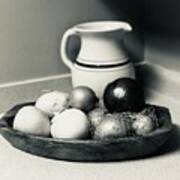 Silver Tone Still Life With Onions Poster