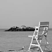 Singing Beach Lifeguard Chair Manchester By The Sea Ma Black And White Poster