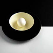 Single Fresh White Egg On A Yellow Bowl Poster