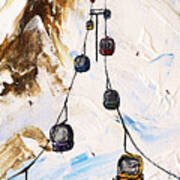 Ski Print Of Plattieres 3 Gondola Meribel Mottaret Poster