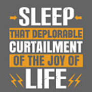 Sleep Lover Gift Sleep That Deplorable Curtailment Of The Joy Of Life Funny Poster