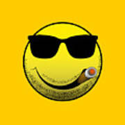 Smile Emoji Smoking Cigar Poster