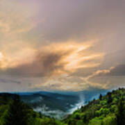 Smoky Mountains Cloudy Sunrise Poster