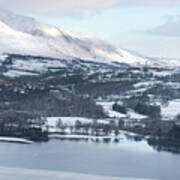 Snow Covered Mountains, The Lake District Poster