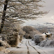 Snow On Skipton Old Road Poster