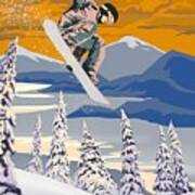 Snowboarder Air Poster