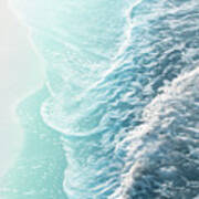 Soft Turquoise Ocean Dream Waves #1 #water #decor #art Poster