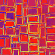 Some Like It Hot Abstract Squares In Red Poster