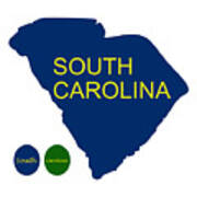 South Carolina Usa With Text Poster
