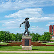 Sower Statue On The Campus Of The University Of Oklahoma Panoramic View Poster