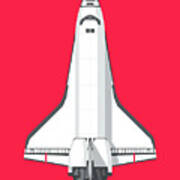 Space Shuttle Spacecraft - Crimson Poster