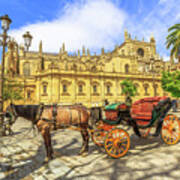 Spanish Horse Carriage Seville Poster
