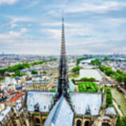 Spire Of Notre Dame Cathedral In Paris Poster