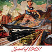 Spirit Of 1943 - Vintage Steam Locomotive - Advertising Poster Poster
