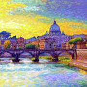 St Angelo Bridge Ponte St Angelo Rome Poster