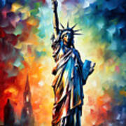 Statue Of Liberty Painting Poster