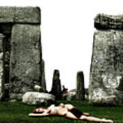 Steph At Stonehenge Poster