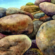 Still Water Rocks - Pastel Colors Poster